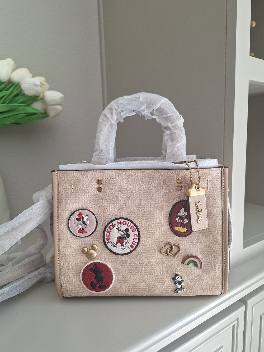 COACH C6105 Disney X Coach Rogue 25 In Signature Canvas With Patches NWT - Picture 2 of 14